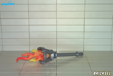 Плеймобил Факел с огнем серебристый металлик, Playmobil, редкий