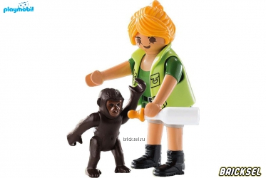 Набор Playmobil 9074pm: Смотритель зоопарка с детенышем гориллы