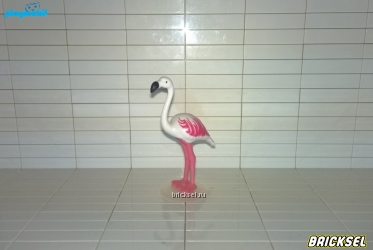 Фламинго бело-розовый  (с подставкой)