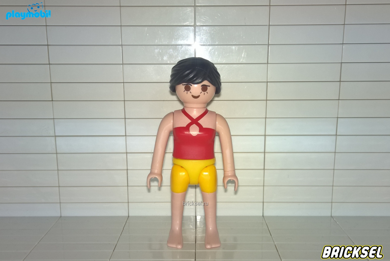 Плеймобил Женщина в красно-желтом закрытом купальнике, Playmobil, не частая