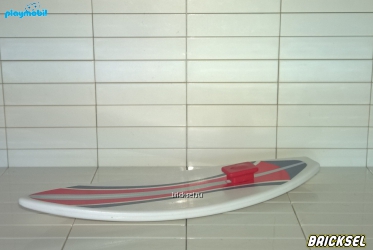 Доска для серфинга белая с красными полосами