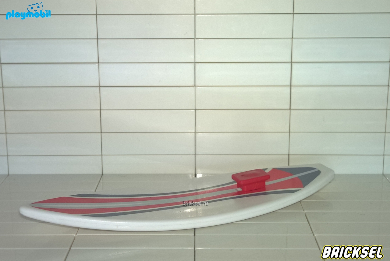 Плеймобил Доска для серфинга белая с красными полосами, Playmobil, не частая