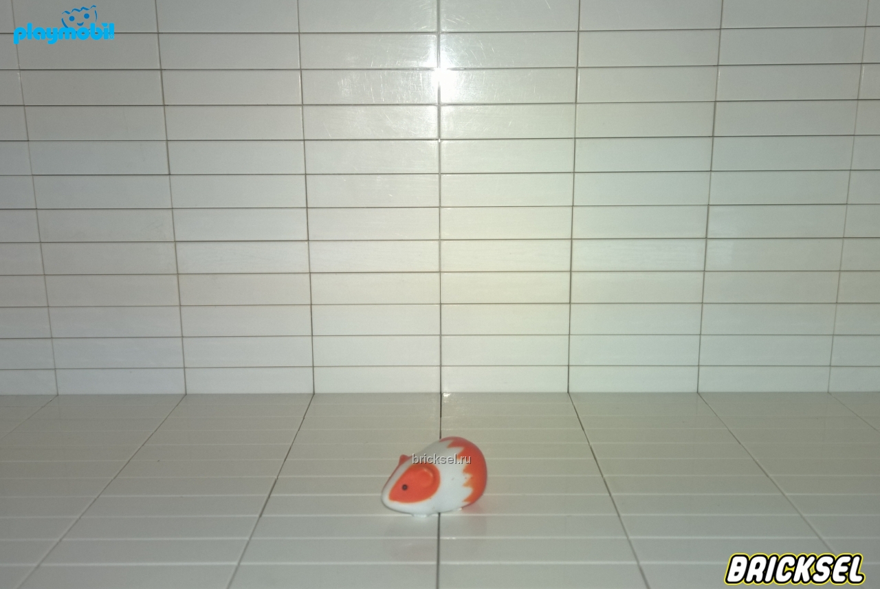 Плеймобил Хомячек, морская свинка бело-оранжевая сидит, Playmobil, редкая