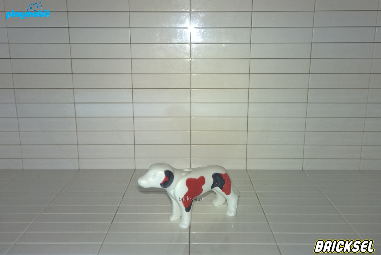Плеймобил Охотничья собака белая с черными и коричневыми пятнами, Playmobil