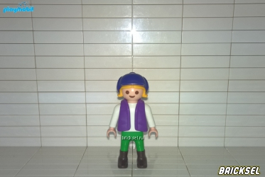 Плеймобил Девочка в фиолетовой жилетке и кепке, зеленых штанах, Playmobil, не частая