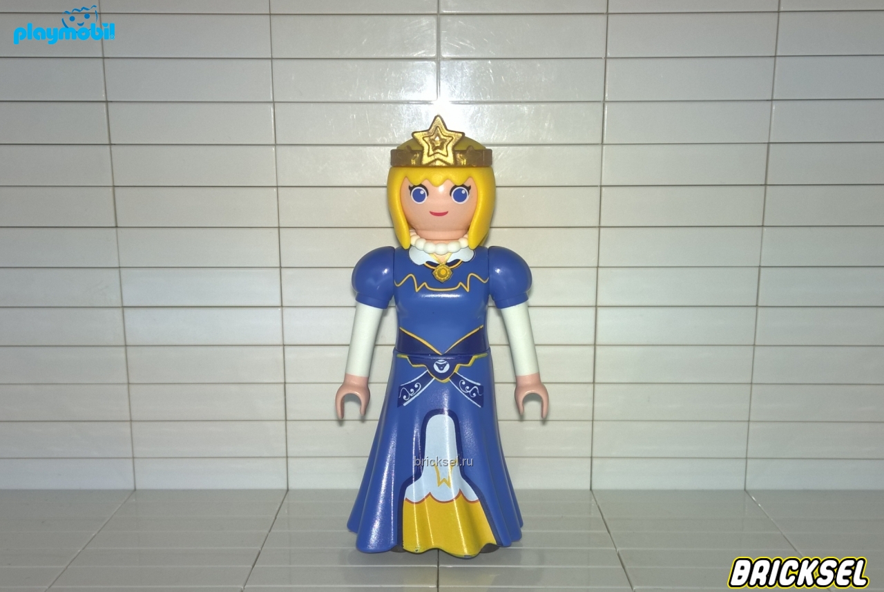 Плеймобил Принцесса с синем платье с короной звездой, Playmobil, не частая