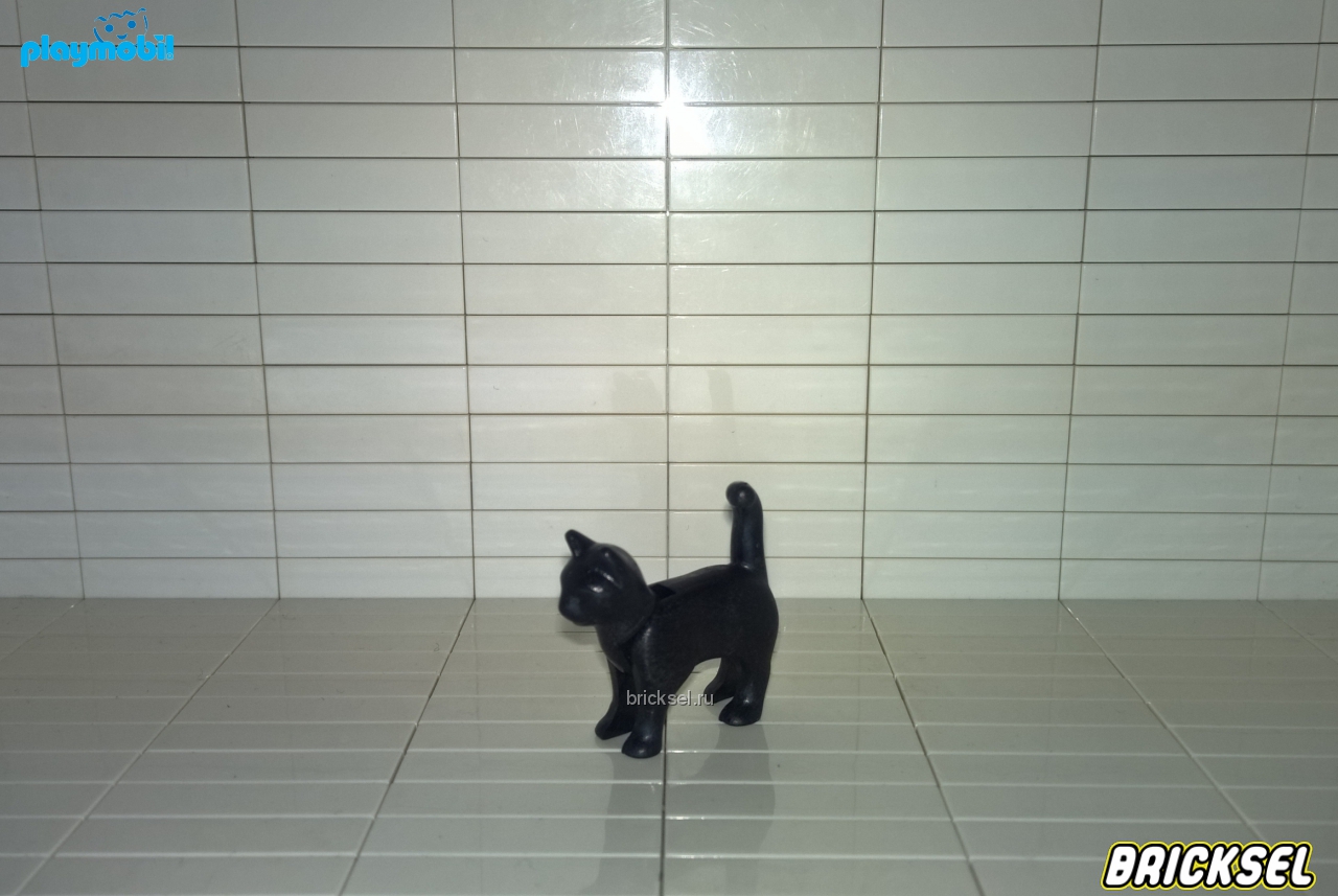 Плеймобил Кошка с подвижной головой черная стоит, Playmobil, не частая
