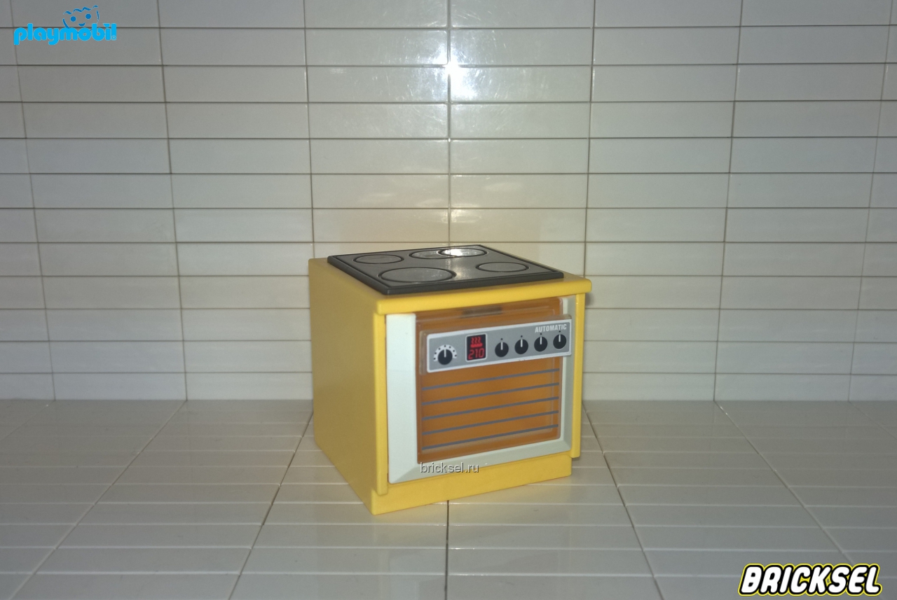 Плеймобил Столешница желтая квадратная со встроенной плитой и духовкой, Playmobil, очень редкая