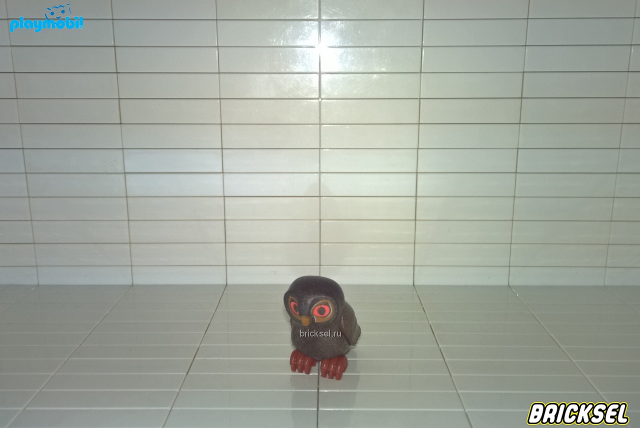 Плеймобил Сова темно-коричневая с красными глазами (светятся в ультрафиолете), Playmobil, очень редкая