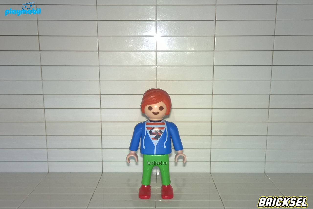 Плеймобил Мальчик рыжий в синей мастерке, Playmobil, не частый
