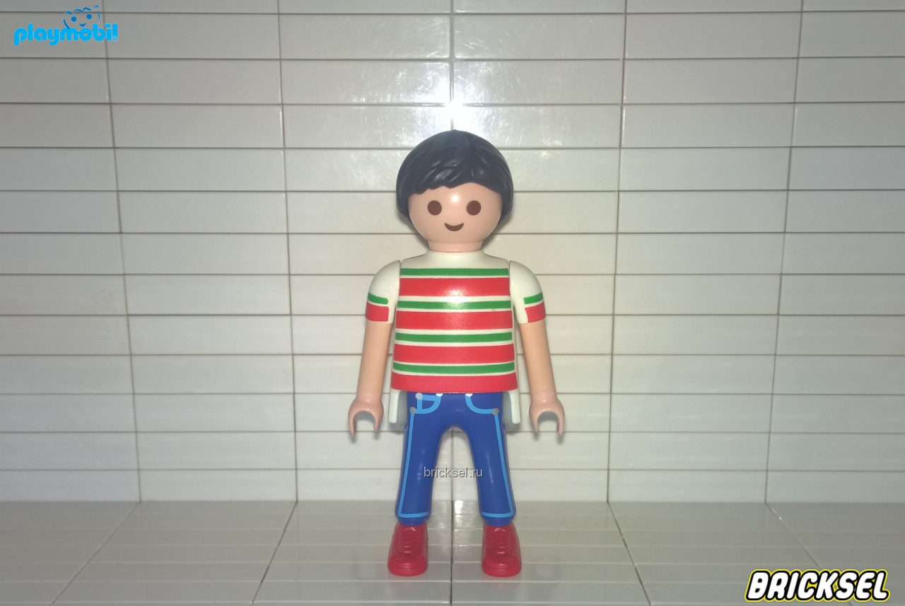 Плеймобил Мужчина в красно-зеленом полосатом свитере, Playmobil, не частый