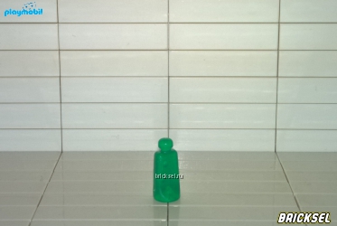 Бутылочка плоская прозрачная зеленая