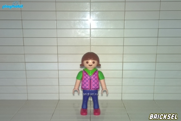 Плеймобил Девочка в фиолетовой жилетке с ромбиками, Playmobil, частая