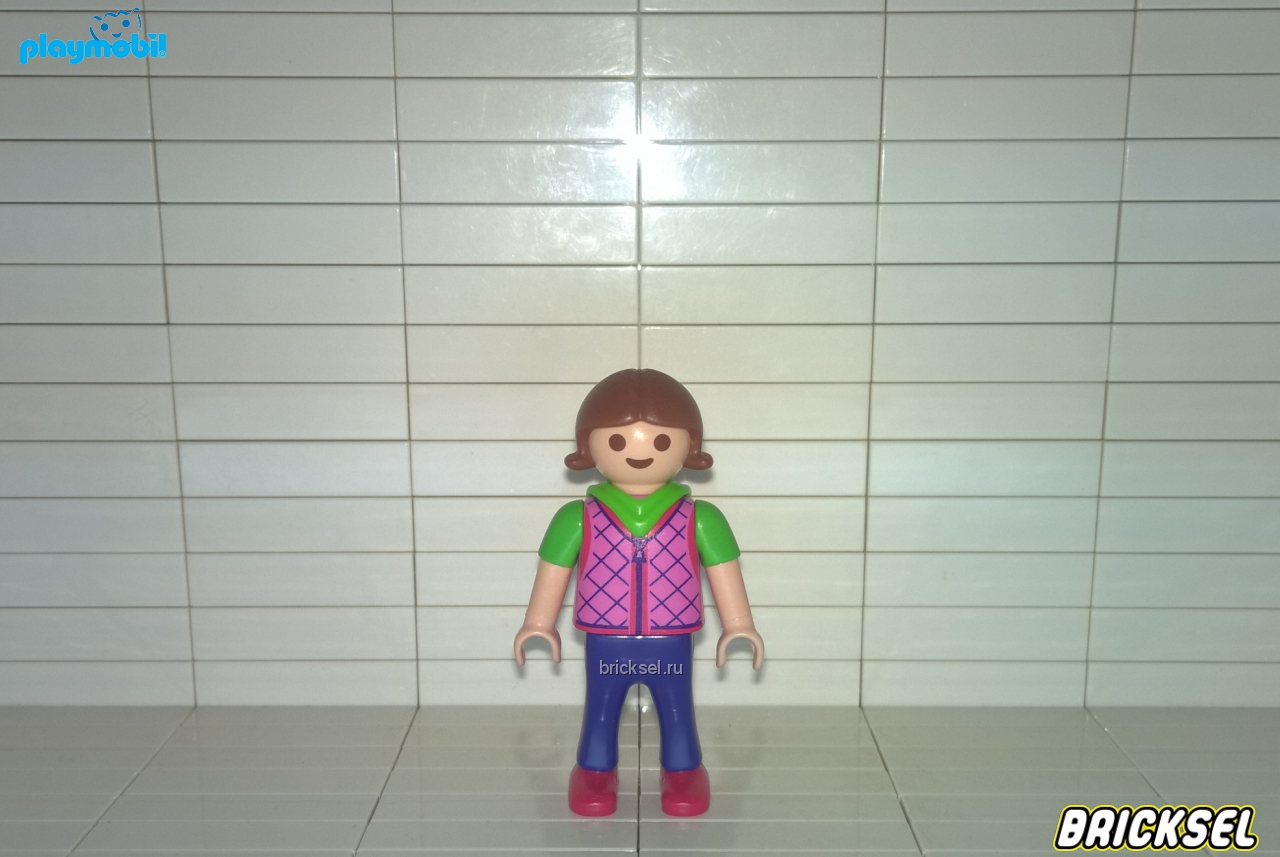 Плеймобил Девочка в фиолетовой жилетке с ромбиками, Playmobil, частая