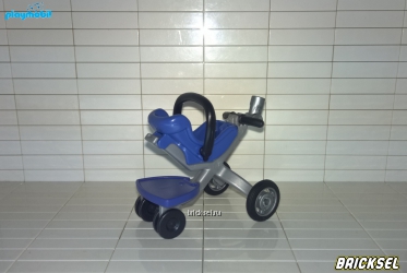 Плеймобил Коляска для младенца со съемной переноской-автокреслом синяя, Playmobil, редкая