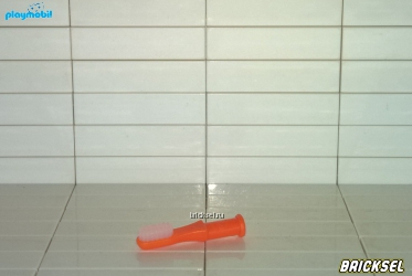 Плеймобил Зубная щетка оранжевая с прозрачной щетиной, Playmobil, не частая