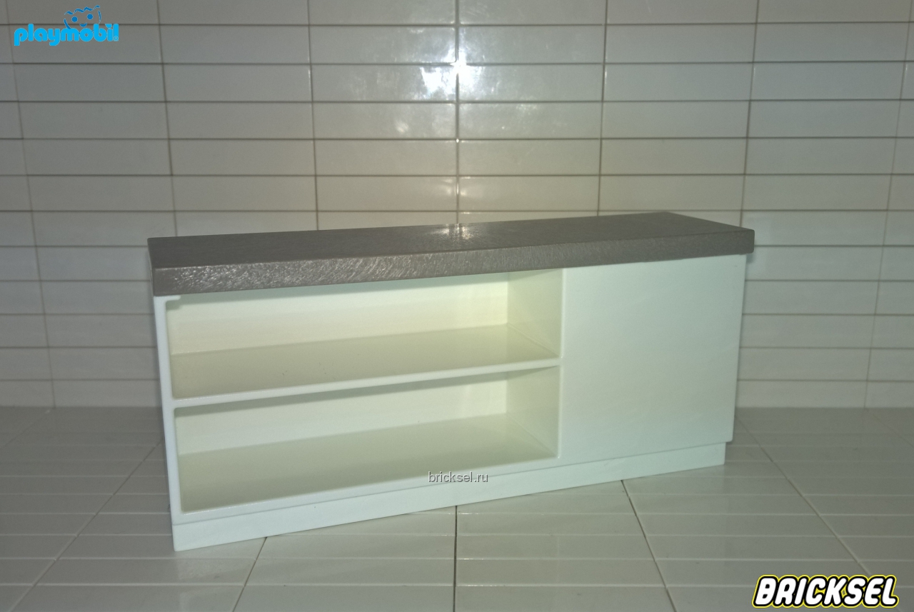 Плеймобил Кухонная стойка белая с темно-оливковой столешницей, Playmobil, редкая
