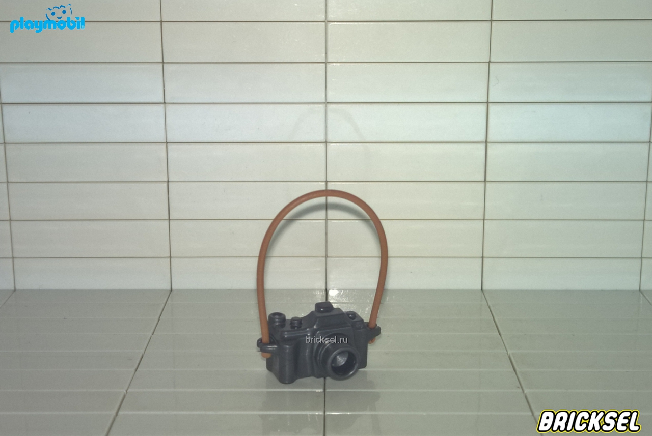 Плеймобил Фотоаппарат полу-профессиональный темный металлик со светло-коричневым ремешком, Playmobil, не частый