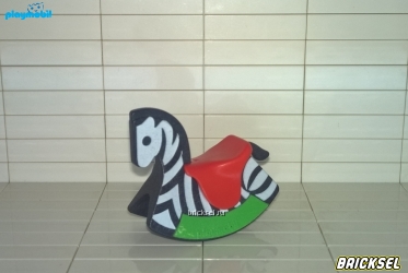 Плеймобил Лошадка качалка зебра с красным седлом, Playmobil