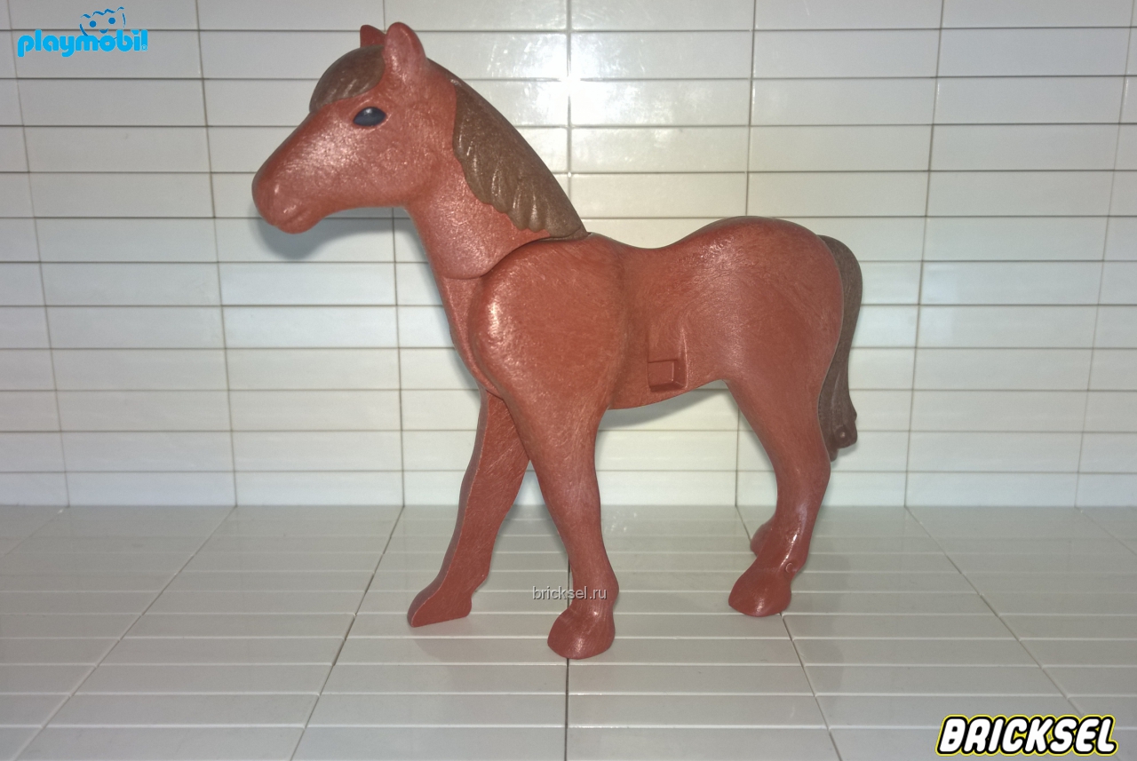 Плеймобил Лошадь коричневая с черными глазами, Playmobil, редкая