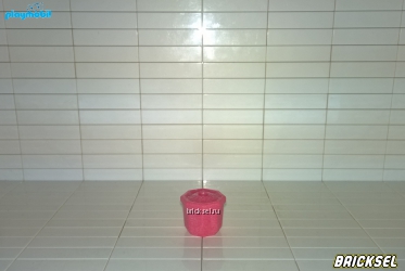 Горшок цветочный розовый, одевается на штырек LEGO DUPLO как переходник с DUPLO на PLAYMOBIL