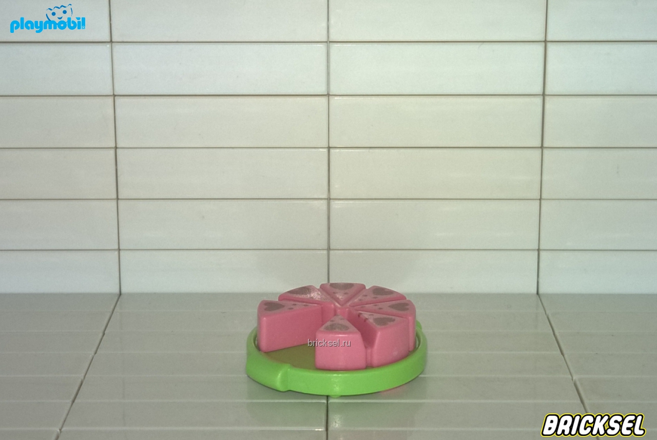 Плеймобил Торт разрезанный розовый с сердечками, Playmobil, редкий