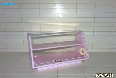 Торговый Прилавок светло-розовый с прозрачной витриной
