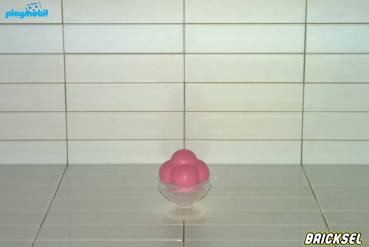 Плеймобил Мороженое шариками в прозрачном стаканчике розовое, Playmobil, очень редкое