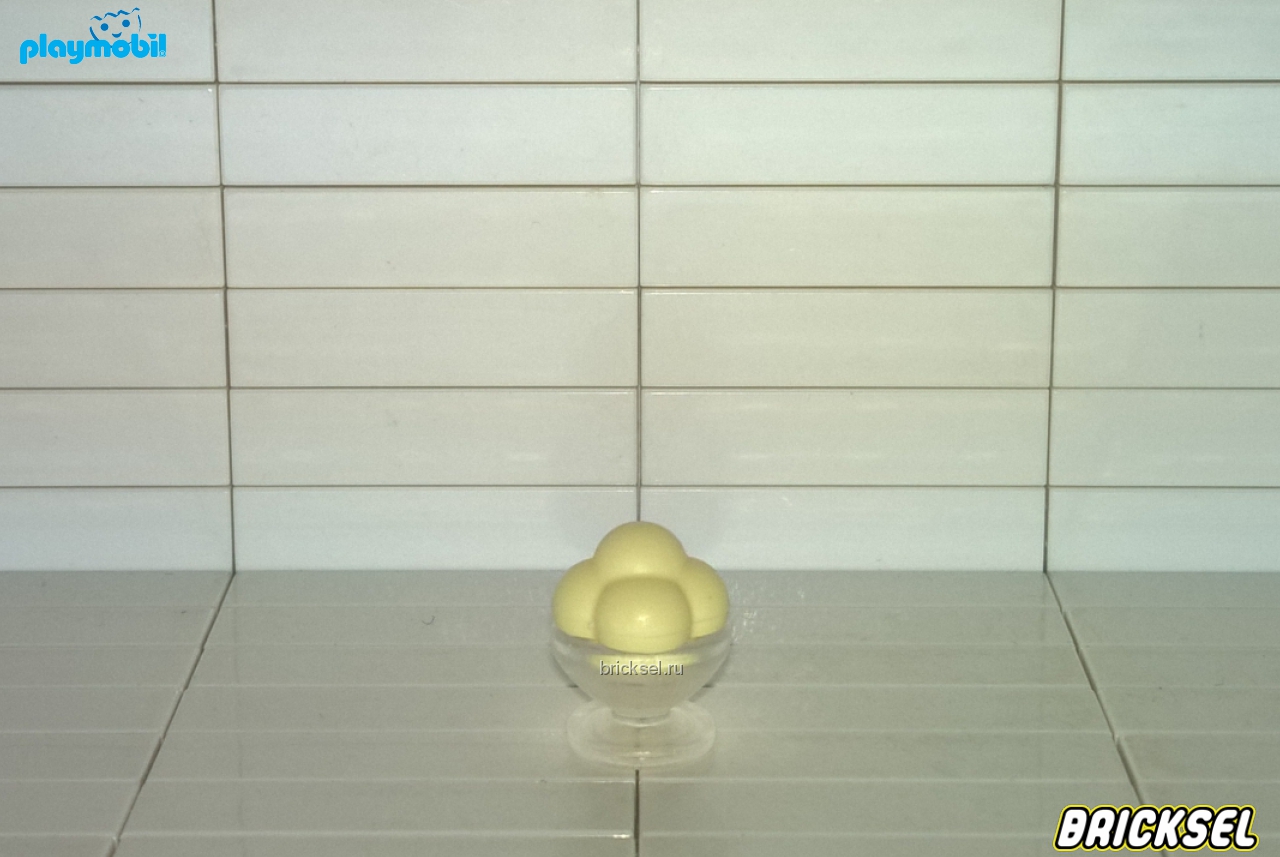 Плеймобил Мороженое шариками в прозрачном стаканчике светло-желтое, Playmobil, очень редкое