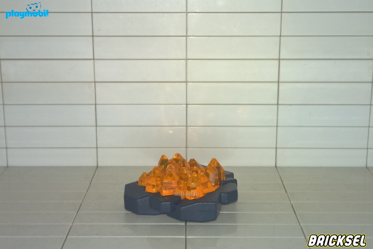 Плеймобил Площадка оранжевых кристаллов на темно-сером камне, Playmobil
