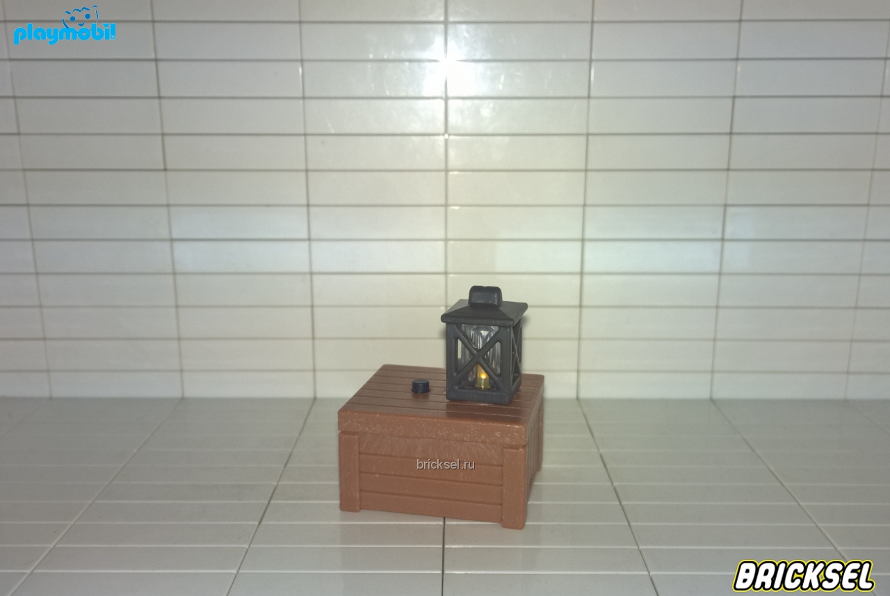 Плеймобил Стол деревянный с керосиновой лампой коричневый, Playmobil