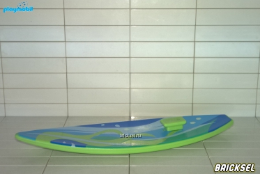 Доска для серфинга большая салатовая с волной голубой