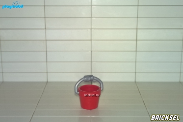 Плеймобил Ведерко маленькое красное с серебристой ручкой, Playmobil