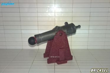 Плеймобил Пушка темный металлик на бордовой платформе, Playmobil