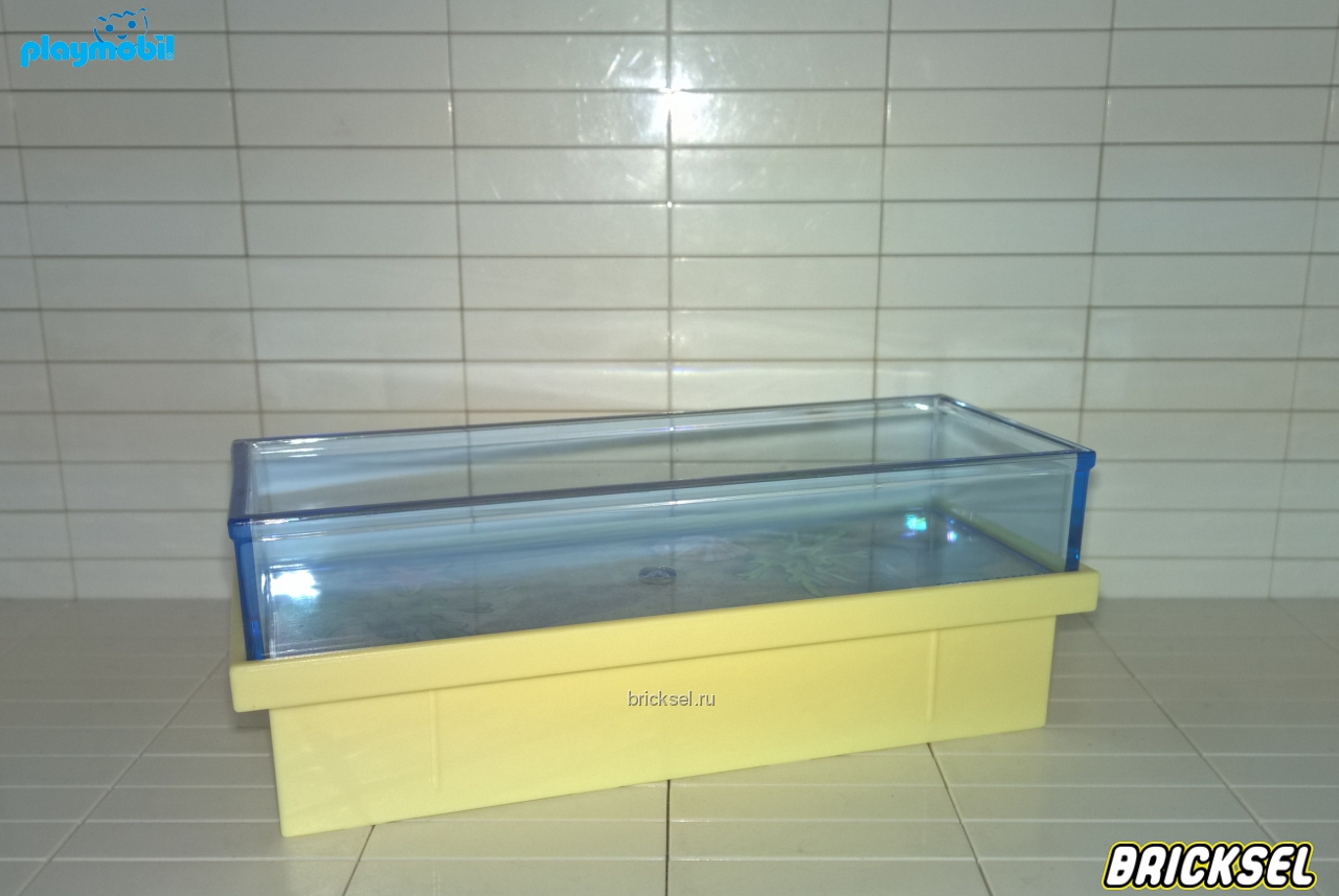 Плеймобил Аквариум прямоугольный прозрачный на светло-желтой подставке (можно набирать воду), Playmobil