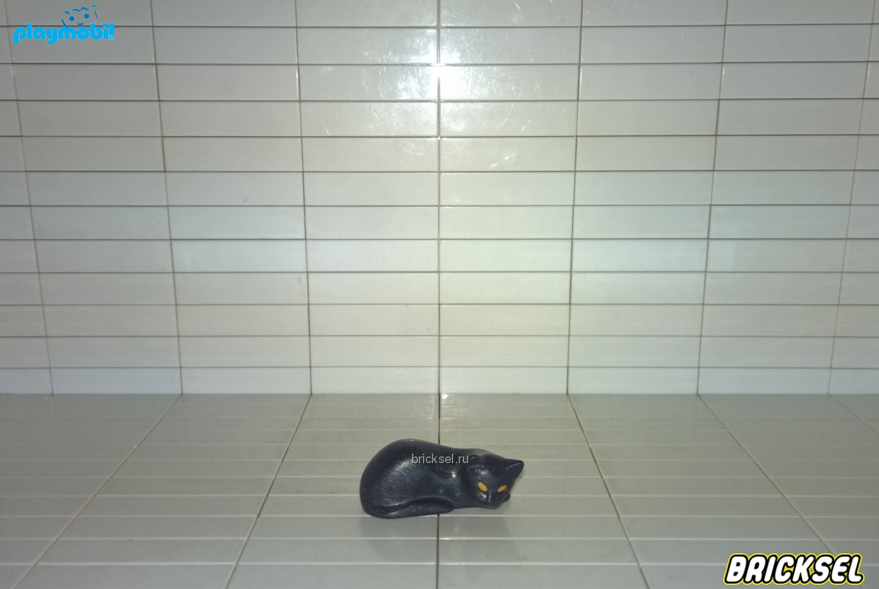 Плеймобил Лежащая  черная кошка с оранжевыми глазами, Playmobil, очень редкая
