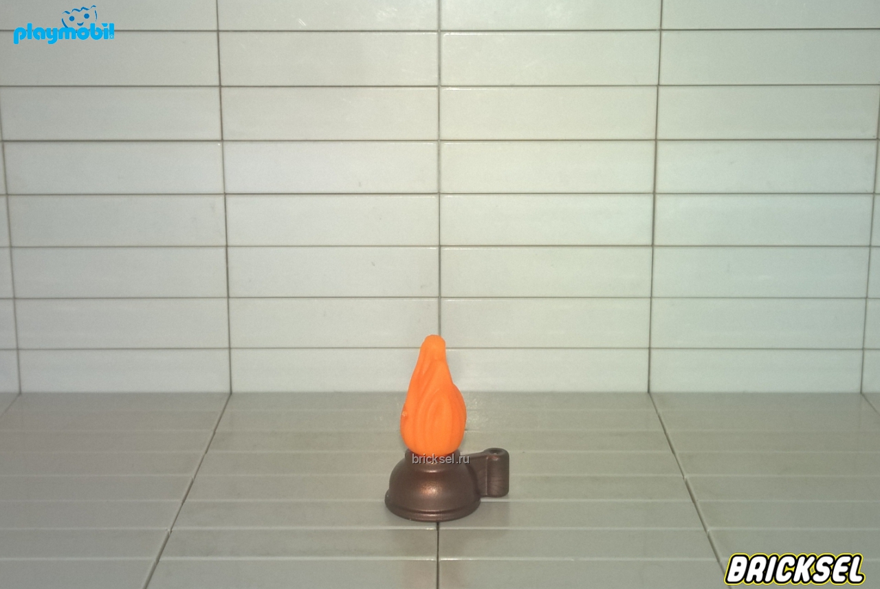 Плеймобил Керосиновая лампа бронзовая с ярко оранжевым огнем, Playmobil, редкий