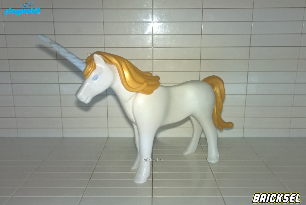 Плеймобил Единорог белый с золотистой гривой, Playmobil