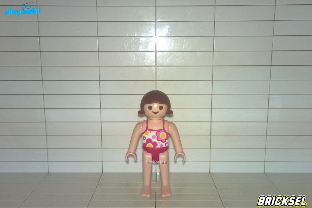 Плеймобил Девочка в красном купальнике в цветочек, Playmobil