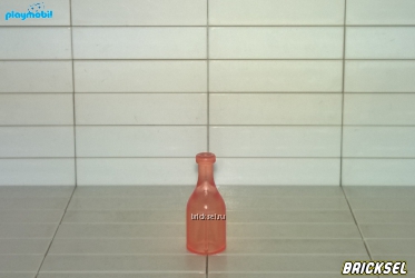 Бутылка светло-красная прозрачная