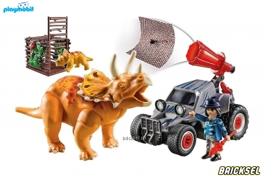 Набор Playmobil 9434pm: Динозавры Вражеский квадроцикл с трицератопсом