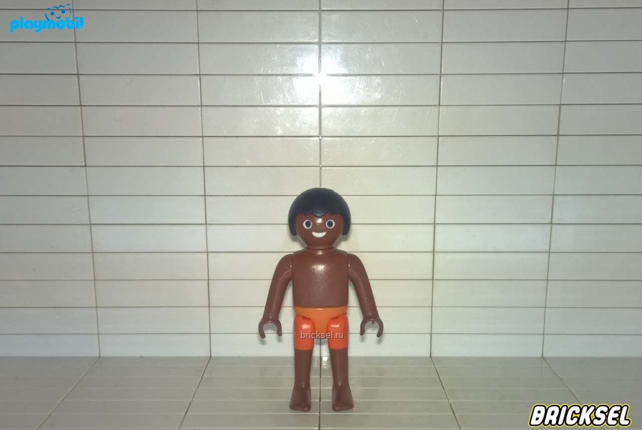 Плеймобил Мальчик чернокожий в оранжевых плавках, Playmobil