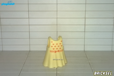 Платье для девочки светло-желтое с сердечками