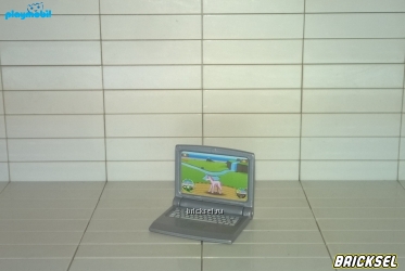 Плеймобил Ноутбук с жеребенком на экране светлый серебристый металлик, Playmobil