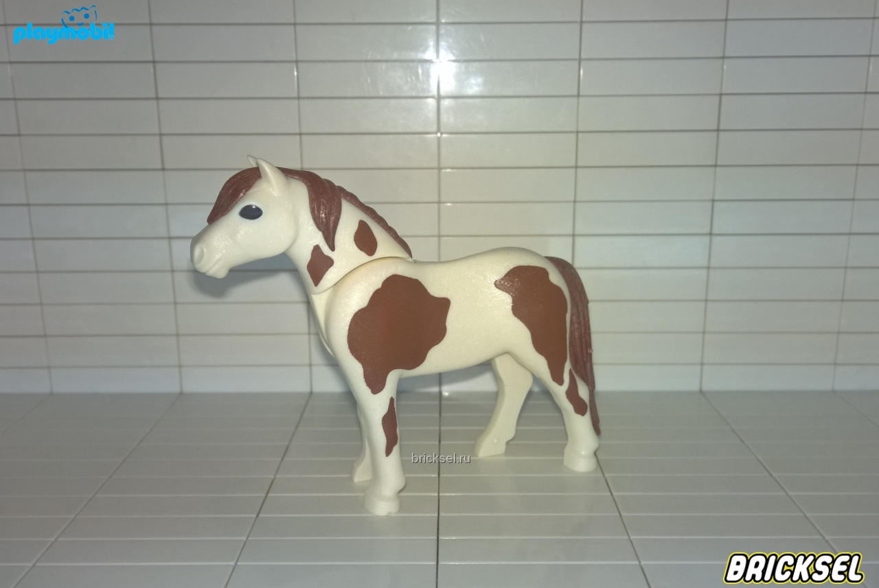 Плеймобил Пони взрослый пятнистый бело-коричневый, Playmobil