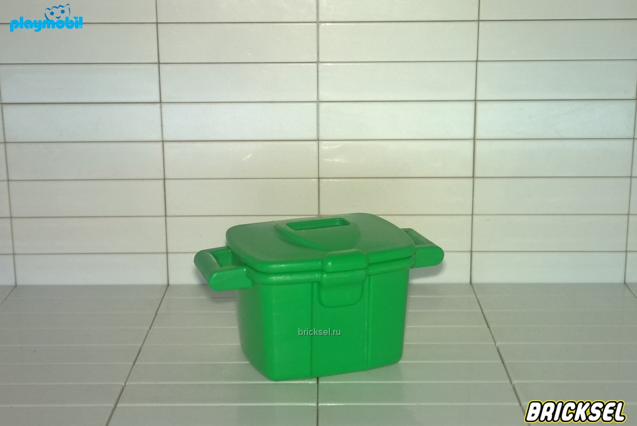 Плеймобил Переносной холодильник, ящик для белья, ящик для мусора зеленый, Playmobil