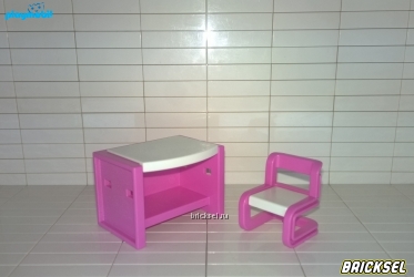 Плеймобил Набор парта со стулом розовые, Playmobil
