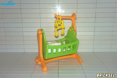 Плеймобил Колыбель на оранжевом каркасе, имитирующем дерево с подвесной игрушкой салатовая, Playmobil