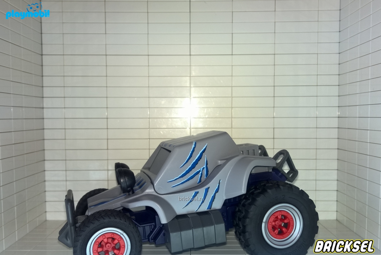 Плеймобил Баги браконьера с синими царапинами серый, Playmobil