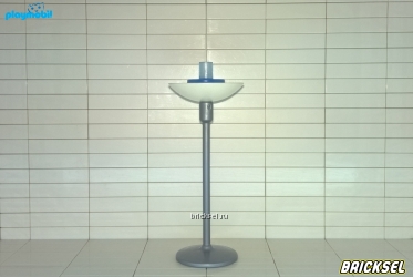 Плеймобил Лампа напольная высокая светлый серебристый металлик с открытым белым плафоном, Playmobil